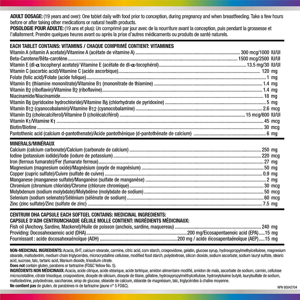 Centrum Prenatal+DHA Combo 120 Count