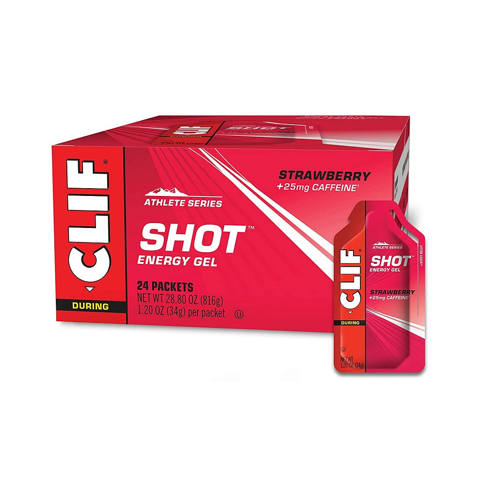 CLIF SHOT Energy Gels - Strawberry 24 Count