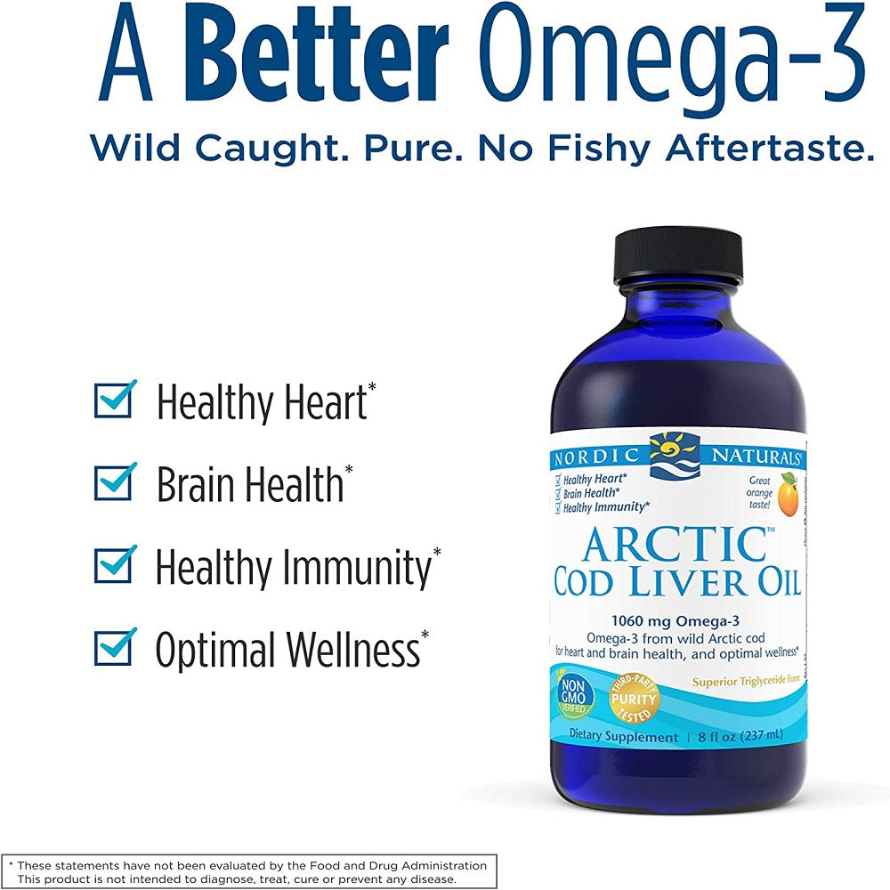 Nordic Naturals Arctic Cod Liver Oil Orange 8 Oz