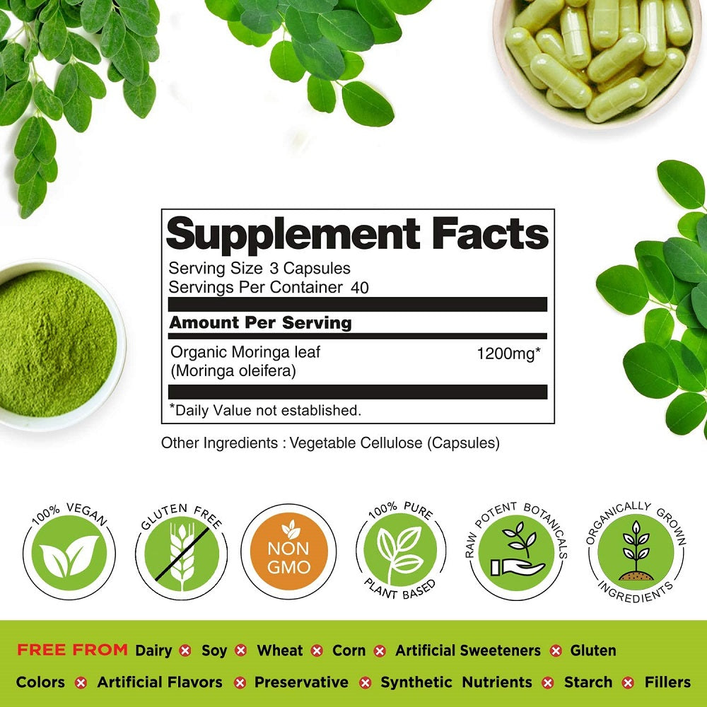 Organic Veda Moringa 120 Capsules