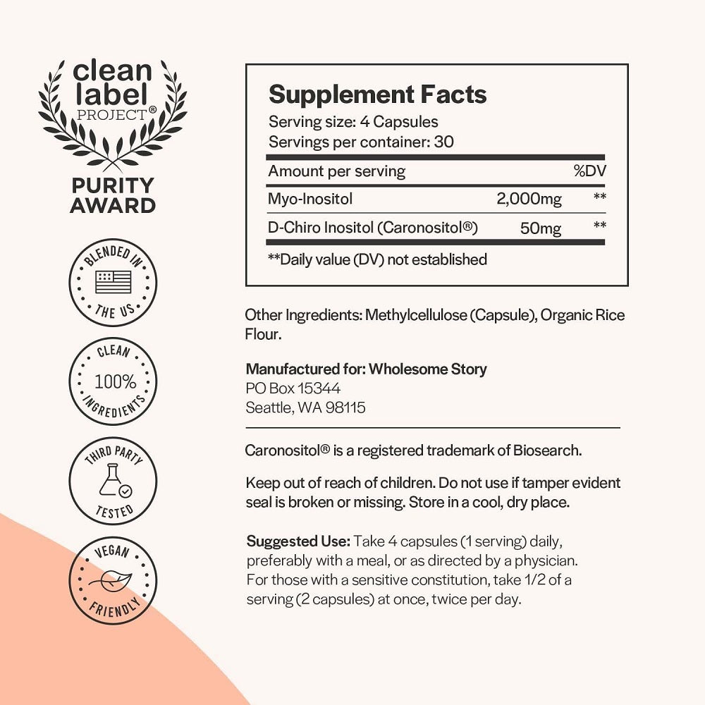 Wholesome Story Myo &amp; D-Chiro Inositol 120 Caps