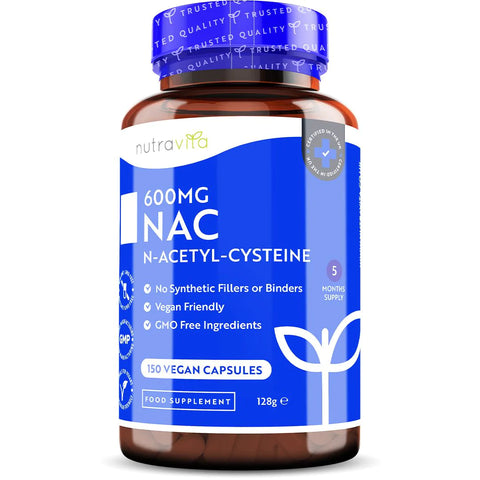 ان استيل سيستين 600 مج 150 كبسولة - Nutravita NAC N-Acetyl-Cysteine 600mg – 150 Caps