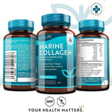 كولاجين بحري للبشرة مدعم بهيالورينك اسيد كبسولات - Nutravita Marine Collagen 1000mg Capsules