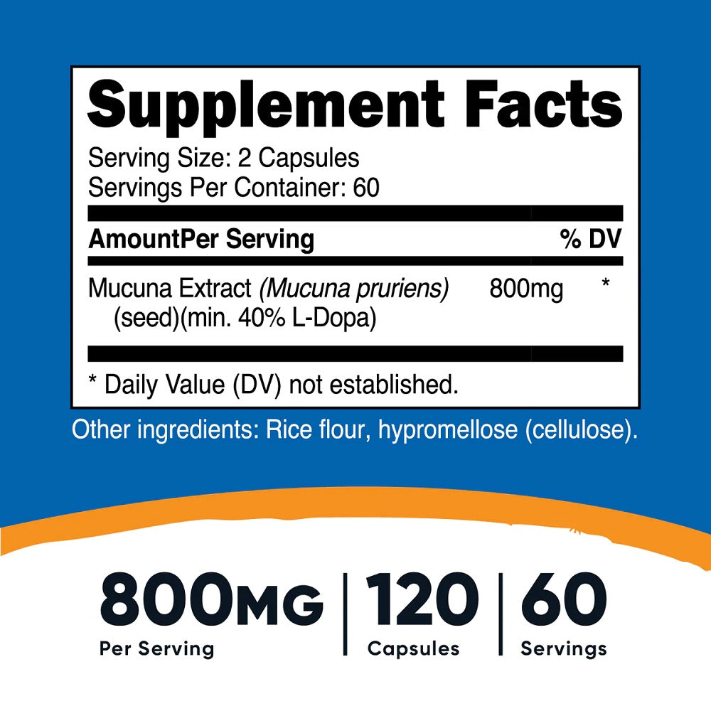 Nutricost Mucuna Pruriens 800mg, 120 Caps