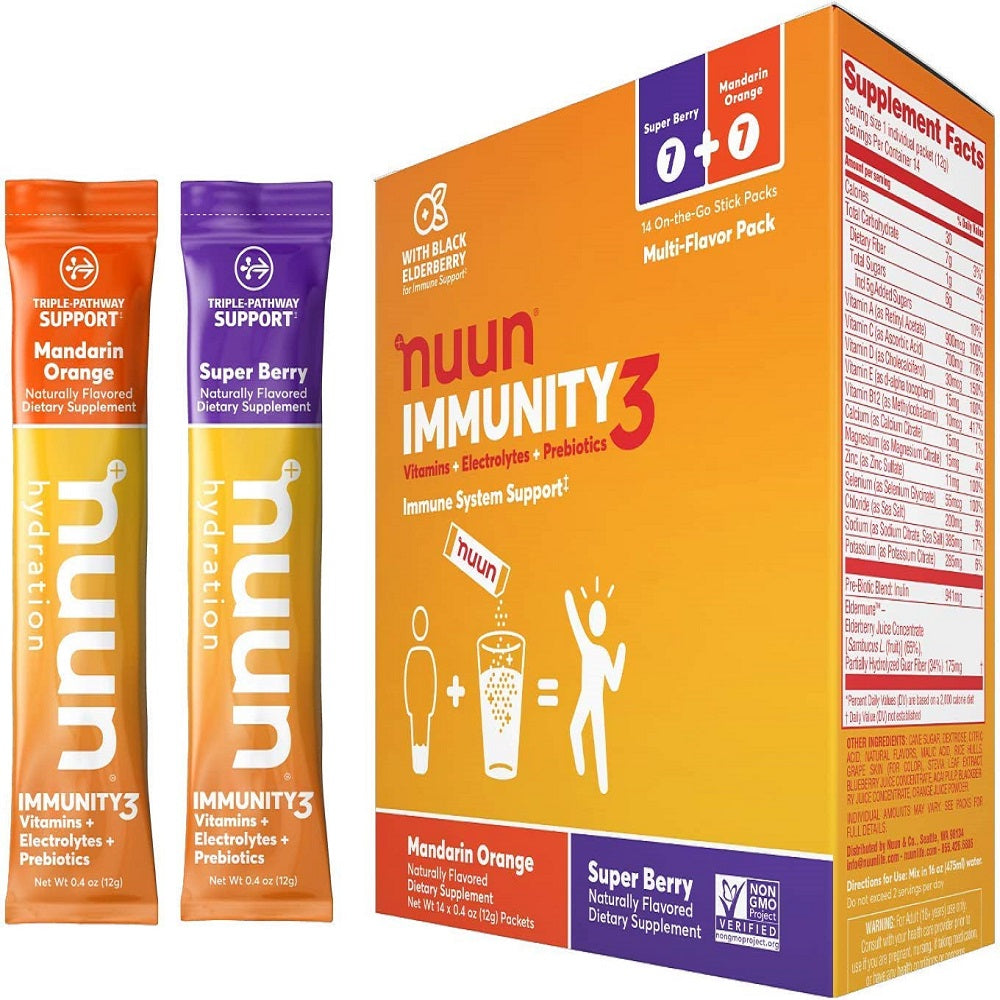 Nuun Immunity3, Electrolyte Powder Mixed Pack, 14 Count