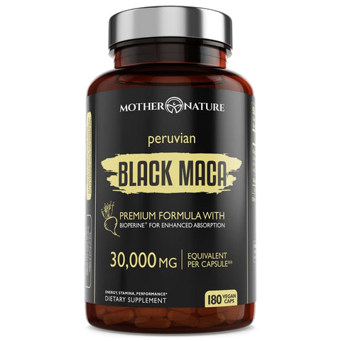 Mother Nature Organic Black Maca Root 180 Capsules