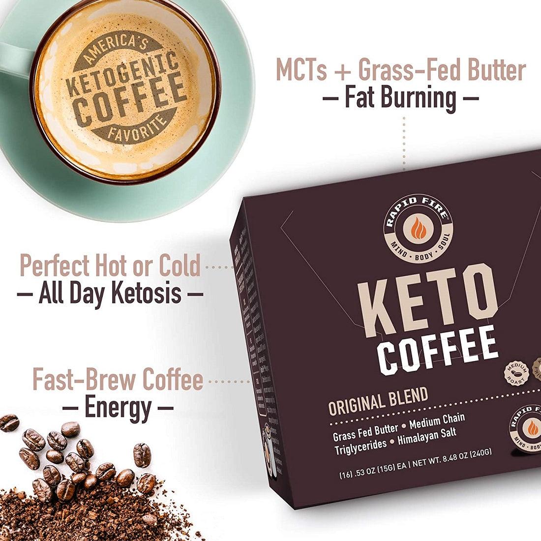 Rapidfire Keto Coffee Pods 16 K-Cup Pods