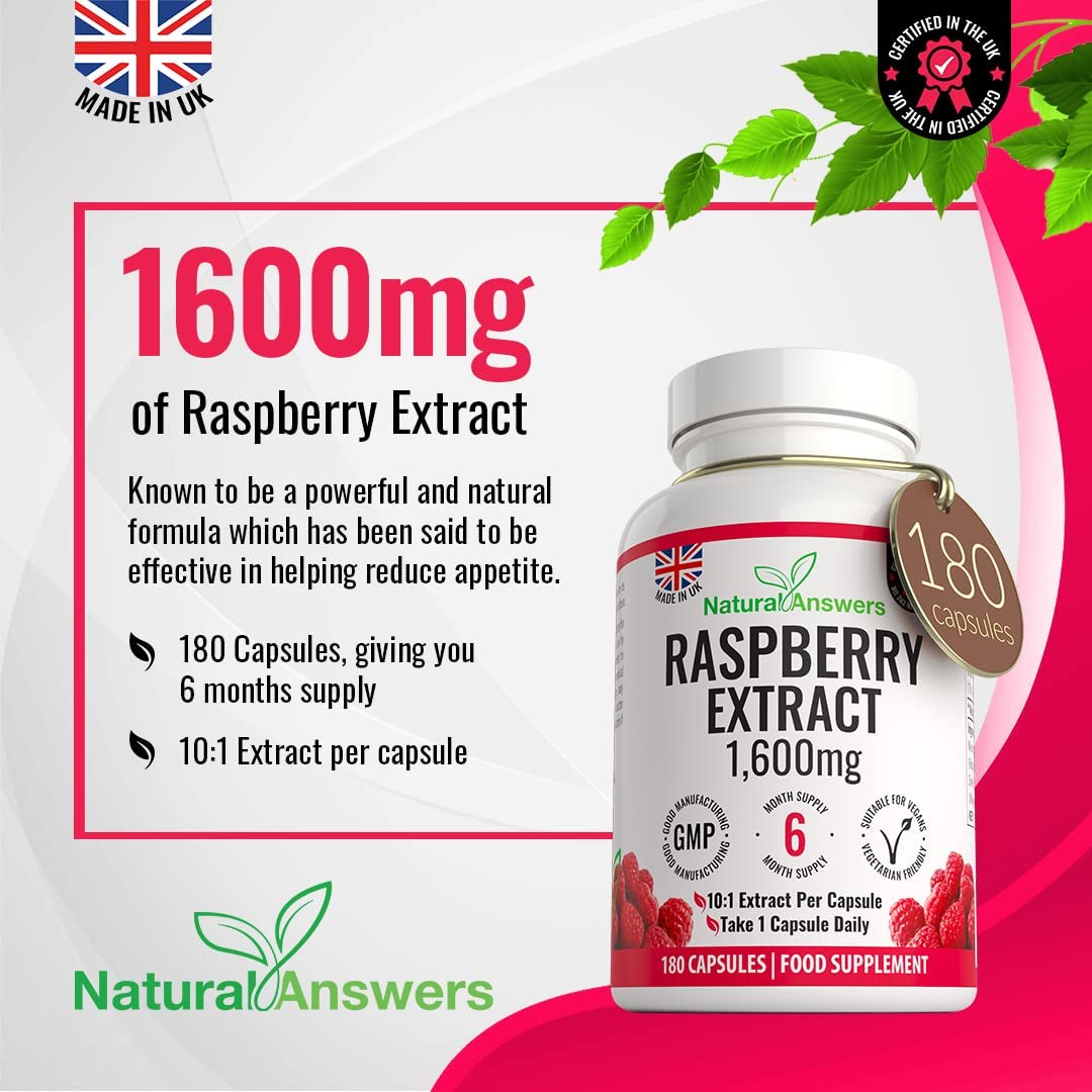 Natural Answers Raspberry Extract 1600mg 180 Capsules