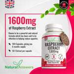 راسبيري تركيز عالي 1600مج 180 كبسولة - Natural Answers Raspberry Extract 1600mg 180 Capsules