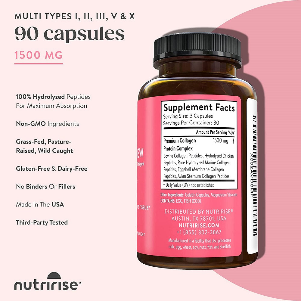 NutriRise RENEW Multi Collagen Peptides 90 Capsules