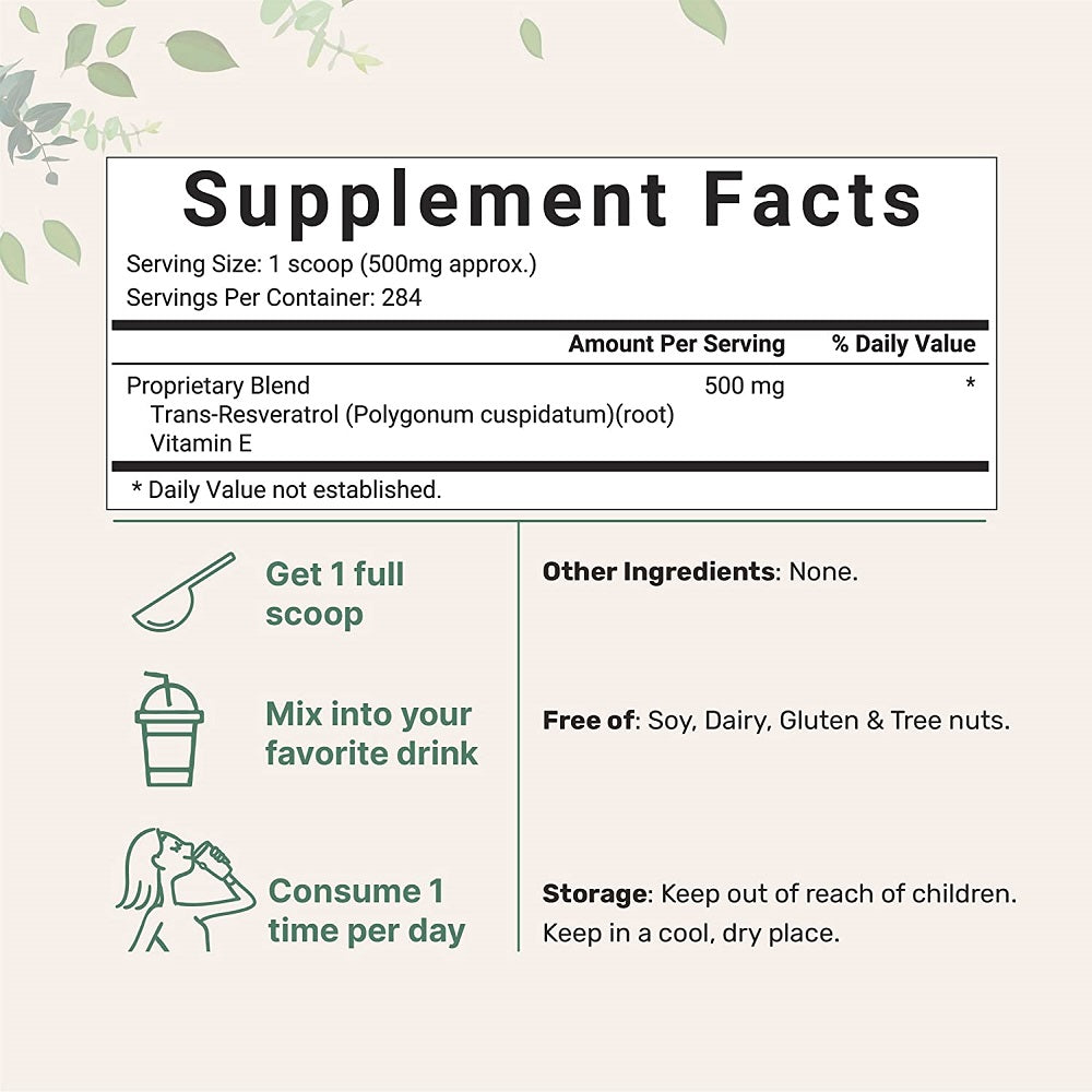 Microingredients Trans-Resveratrol Vitamin E Powder 142 gm