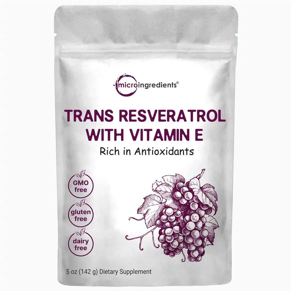 Microingredients Trans-Resveratrol Vitamin E Powder 142 gm