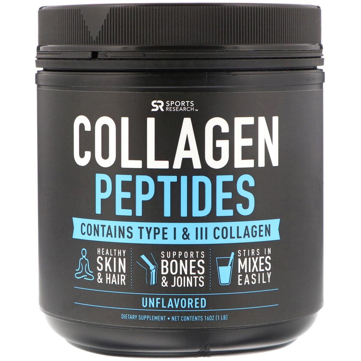 Sports Research Collagen Peptides Powder Unflavored