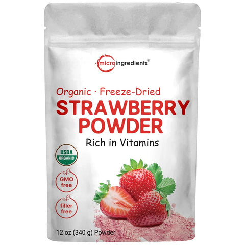 Microingredients Organic Strawberry Freeze Dried Powder 340 gm