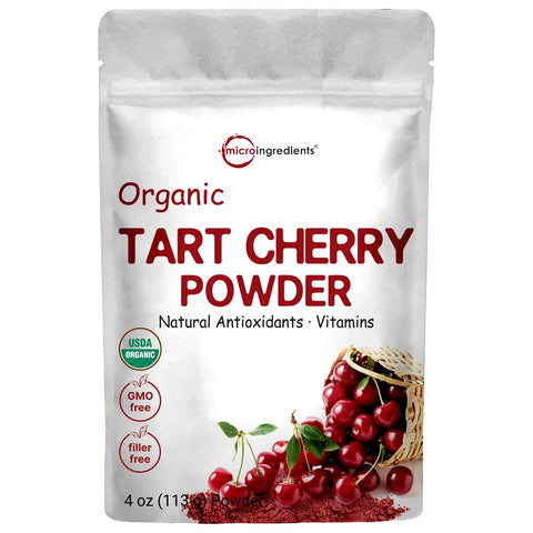 تارت شيري (الكرز الحامض) بودرة عضوية 113 جرام - Microingredients Organic Tart Cherry Powder 4 Oz