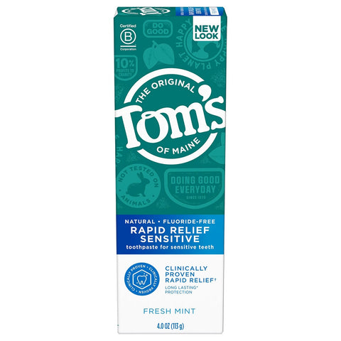 معجون علاج الأسنان الحساسة 113 جم - Tom's of Maine Rapid Relief Sensitive Toothpaste 4 Oz