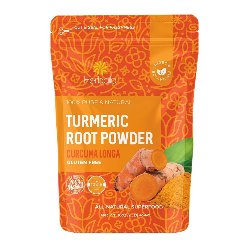 مسحوق الكركم  الطبيعي 454 جرام - Herbaila Turmeric Curcumin Powder 1 LB