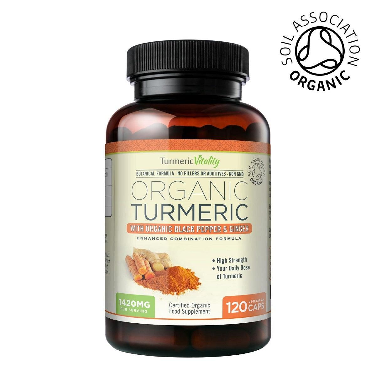 Turmeric Vitality Organic Turmeric Capsules 1420mg 120 Cap