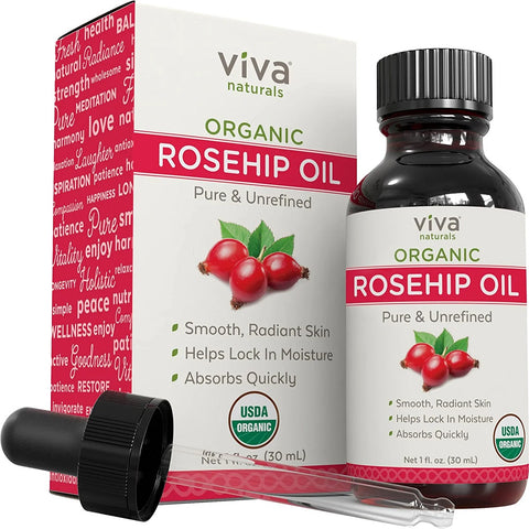 زيت الورد النقي العضوي 30 مل -  Viva Naturals Organic Rosehip Seed Oil 30 ml