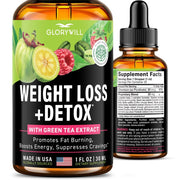 GLORY WILL Weight Loss +Detox Drops 1 Fl Oz