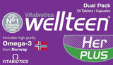 ويلتين هير بلس فيتامينات - Vitabiotics - Wellteen Her Plus 56 tablets/capsules